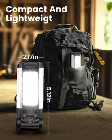 Golf Cart Lights with Magnetic Charging & 360° Rotation - LED Dome Light Accessories Featuring Hook/Carabiner, 7 Modes, Power Bank - for Camping, Hunting in Saudi Arabia