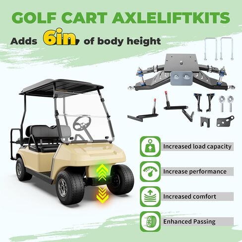 10L0L Golf Cart Lift Kit Compatible with Club Car DS, Heavy Duty Double A-Arm Lifts 6in, Aluminum Alloy Material Strong & Wear-Resistant (2003.5-up) in Saudi Arabia