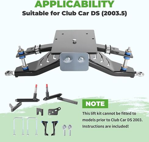 10L0L Golf Cart Lift Kit Compatible with Club Car DS, Heavy Duty Double A-Arm Lifts 6in, Aluminum Alloy Material Strong & Wear-Resistant (2003.5-up) in Saudi Arabia