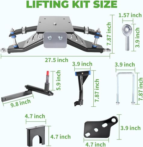 10L0L Golf Cart Lift Kit Compatible with Club Car DS, Heavy Duty Double A-Arm Lifts 6in, Aluminum Alloy Material Strong & Wear-Resistant (2003.5-up) in Saudi Arabia