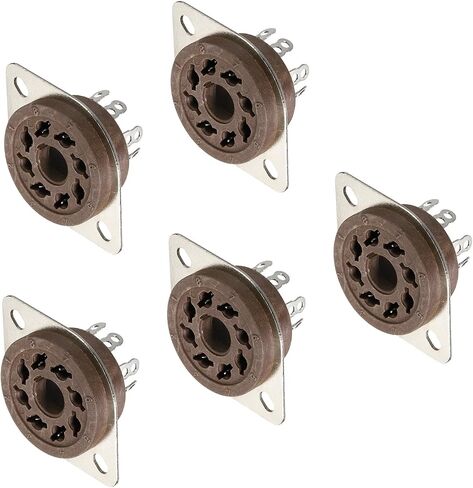 MECCANIXITY 8 Pins PCB Tube Socket Ceramics, Vacuum Tube Protect Tube Pin Socket, Brown Plated Suitable for 12AX7, 12AU7 Tube Pack of 5, 30mm, GZS8-F2 in Saudi Arabia