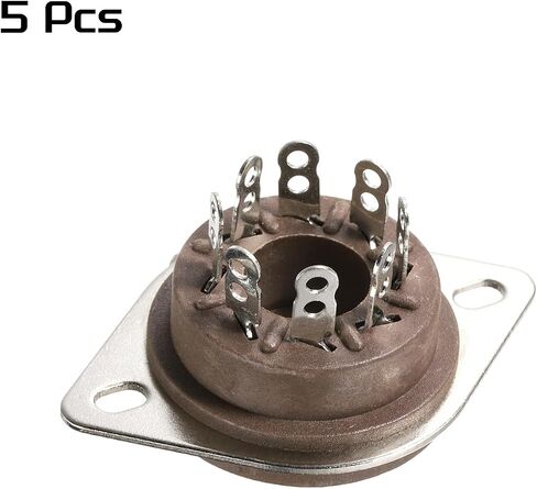 MECCANIXITY 8 Pins PCB Tube Socket Ceramics, Vacuum Tube Protect Tube Pin Socket, Brown Plated Suitable for 12AX7, 12AU7 Tube Pack of 5, 30mm, GZS8-F2 in Saudi Arabia