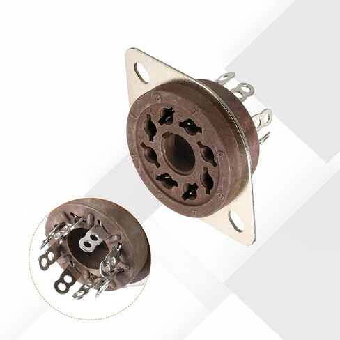 MECCANIXITY 8 Pins PCB Tube Socket Ceramics, Vacuum Tube Protect Tube Pin Socket, Brown Plated Suitable for 12AX7, 12AU7 Tube Pack of 5, 30mm, GZS8-F2 in Saudi Arabia