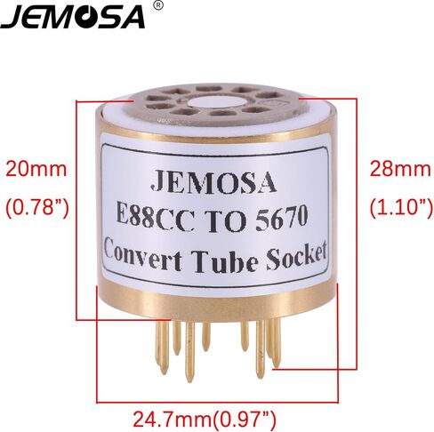 تحويل أنبوب مقبس الأنبوب 6922 6N2 ECC88 E88CC (أعلى) إلى 5670 6N3 369A (أسفل) أنبوب فراغ DIY مضخم الصوت تحويل محول المقبس 1 قطعة (E88CC إلى 5670) in Kuwait