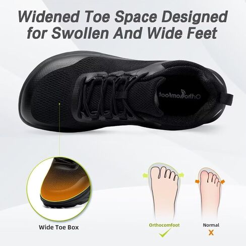 أحذية مشي واسعة للرجال من OrthoComfoot لتقويم العظام لمرضى السكري: أحذية رياضية مريحة كاجوال لدعم قوس القدم والتهاب اللفافة الأخمصية، أحذية رياضية لتقويم العظام وقوس القدم المرتفعة لألم كعب القدم in Saudi Arabia