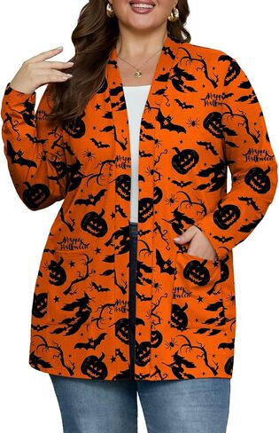 OLRIK Plus Size Cardigan For Women 2025 With Pockets Long Sleeve Casual Lightweight Jacket Open Front Cover Ups in Kuwait