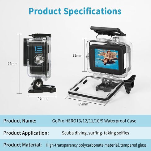 Aluminum Alloy Waterproof Diving Housing for DJI Osmo Action 3/4/5 Pro - 263FT/80M Underwater Case with Mount, Protective Dive Case Shell Compatible for Osmo Action 5 Pro Action 4 Action 3 in Kuwait