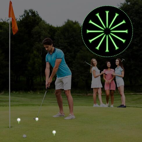 12 Pcs Glow in The Dark Golf Tees, Fluorescent Green Light Up Golf-Tees, Professional Plastic Golf-Tee for Night, Indoor Outdoor Training, Reduce Side Spin Friction in Saudi Arabia