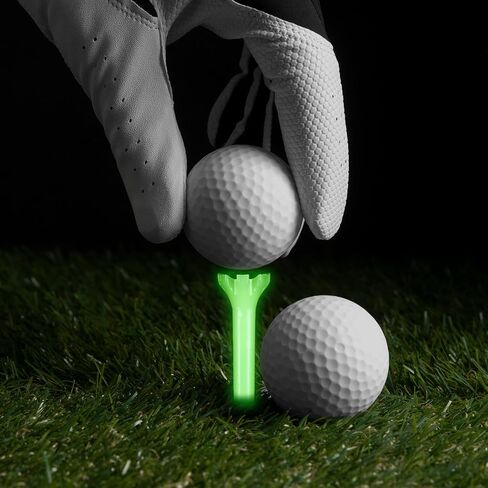 12 Pcs Glow in The Dark Golf Tees, Fluorescent Green Light Up Golf-Tees, Professional Plastic Golf-Tee for Night, Indoor Outdoor Training, Reduce Side Spin Friction in Saudi Arabia