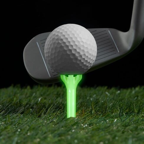 12 Pcs Glow in The Dark Golf Tees, Fluorescent Green Light Up Golf-Tees, Professional Plastic Golf-Tee for Night, Indoor Outdoor Training, Reduce Side Spin Friction in Saudi Arabia