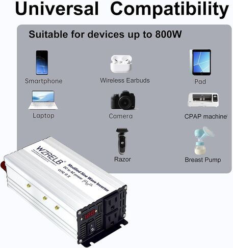 WZRELB 1200W Power Inverter 24V DC to 110V 120V AC,2400W Peak Modified Sine Wave Car Inverter with LED Display,Dual AC Outlets,Soft Starter,Off-Grid Power Converter with High Efficiency up to 90% in Saudi Arabia