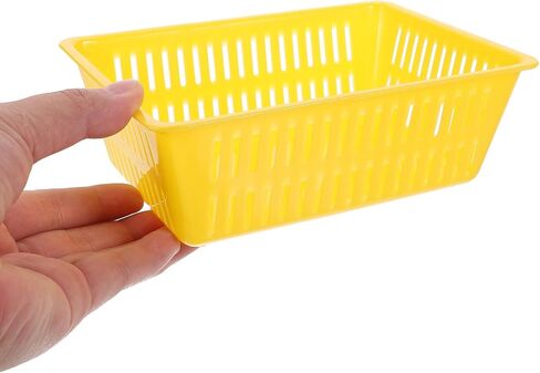 Toyvian 7pcs Plastic Coin Storage Baskets Small Organizer Bins Decorative Desktop Basket Sundries Organizer Shelves Baskets for Kitchen, Bathrooms, Office, Random Color(Red or Yellow) in Kuwait