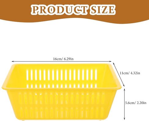 Toyvian 7pcs Plastic Coin Storage Baskets Small Organizer Bins Decorative Desktop Basket Sundries Organizer Shelves Baskets for Kitchen, Bathrooms, Office, Random Color(Red or Yellow) in Kuwait