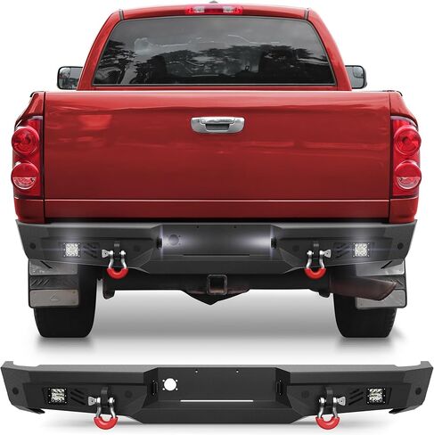 مصدات الأمامية والخلفية تناسب RAM 1500 2013-2018 (Express Rebel) و RAM 1500 2019-2024 كلاسيكي ، مصد أمامي كامل العرض والكومبو الخلفي لدودج رام 1500 ، مع صفيحة W/Winch ، حلقات D ، مصابيح LED ، مصابيح LED in Kuwait