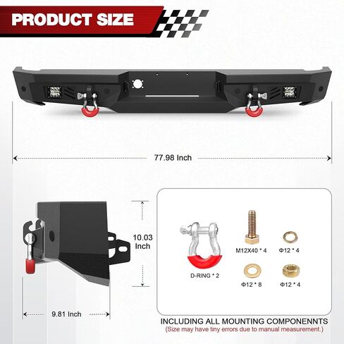 مصدات الأمامية والخلفية تناسب RAM 1500 2013-2018 (Express Rebel) و RAM 1500 2019-2024 كلاسيكي ، مصد أمامي كامل العرض والكومبو الخلفي لدودج رام 1500 ، مع صفيحة W/Winch ، حلقات D ، مصابيح LED ، مصابيح LED in Kuwait
