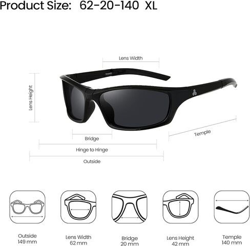 نظارة شمسية مستقطبة مستطيلة للرجال والنساء in Kuwait