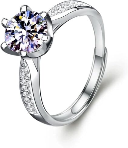 1CT/2CT Series Series Moissanite Ring ، 952 Silver ، D-Color VVS1-2 ، Ring Rings for Women in Saudi Arabia