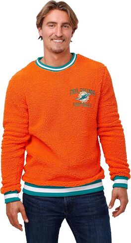 FOCO Men's Standard NFL Logo Sherpa Crewneck Sweater, Team Color in Saudi Arabia