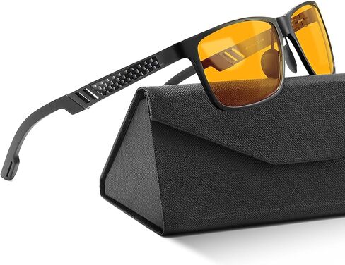 نظارات حظر الضوء الأزرق الكربوني للرجال للكمبيوتر والألعاب والألعاب المعدنية نظارات القيادة الخضراء حماية الإضاءة الليلية للرجل in Kuwait