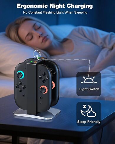 ترقية Switch 2 شحن Dock لعام 2025 Nintendo Switch 2 JoyCons ، Joycon 2 Charger | محطة شاحن وحدة تحكم 4 في 1 في 1 في 1 في Nintendo 2 Joy-Con شاحن منظمة in Kuwait