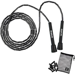 Beaded Jump Rope for Beginners and Adults, Adjustable Tangle-Free Segmented Fitness Rope with 10 Spare Beads & Bag for Workout, Cardio in Saudi Arabia