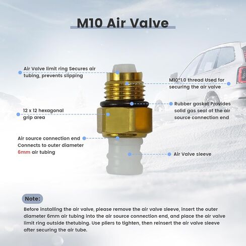 10pcs Air Sepension Kit Kit Air Valve M8 Air Connector Brass Brass Fortings متوافقة مع Mercedes Benz W251 W164 W212 W211 W220 W221 1643200625 2123200358 in Kuwait