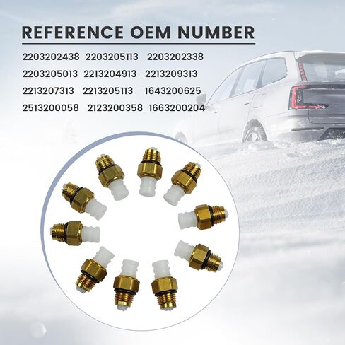 10pcs Air Sepension Kit Kit Air Valve M8 Air Connector Brass Brass Fortings متوافقة مع Mercedes Benz W251 W164 W212 W211 W220 W221 1643200625 2123200358 in Kuwait
