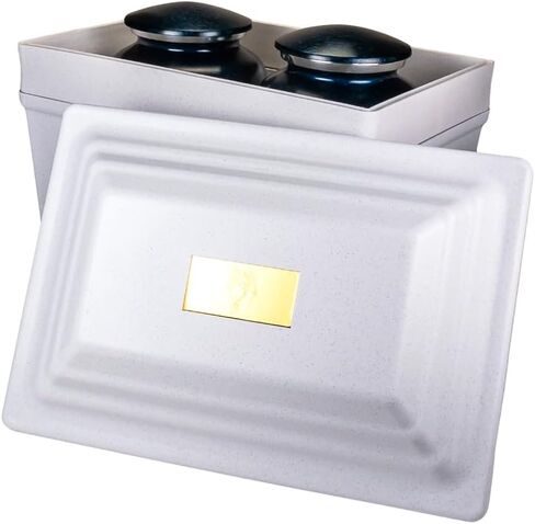 Fortress Urn Vault Double in Gold, Urn Vault for Two, Companion Urn Vault for Ground Burial, Holds Two Adult Cremation Urns for Human Ashes, Durable Cremation Urn Vault for Cemetery Burial in Kuwait