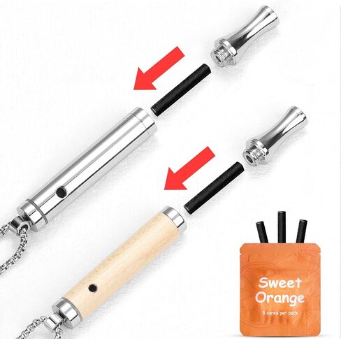 ASTOFLI Quit Smoking Breathing Necklace Wooden - Flavored Stress Breathing Necklace Stop Smoking for Women - Fidget Breathlink for Men Meditation Breathe Anxiety Whistle Necklaces Shift Breathlace in Kuwait