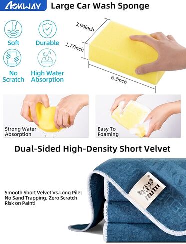 Aokway Cordless Electric Foam Prayer Wash Kit - مدفع رغوة محمولة للتفاصيل لتنظيف السيارات ، مكبرات الرغوة الثلجية ، إكسسوارات السيارات للرجال in Kuwait