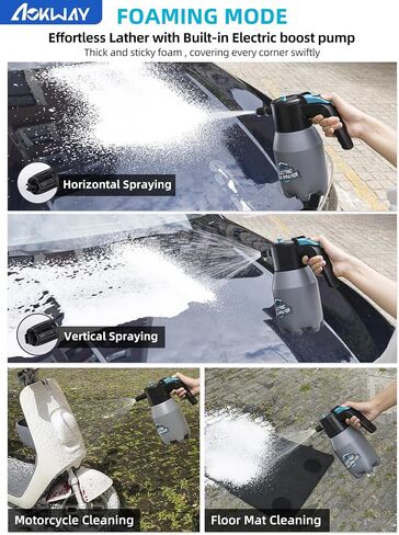Aokway Cordless Electric Foam Prayer Wash Kit - مدفع رغوة محمولة للتفاصيل لتنظيف السيارات ، مكبرات الرغوة الثلجية ، إكسسوارات السيارات للرجال in Kuwait