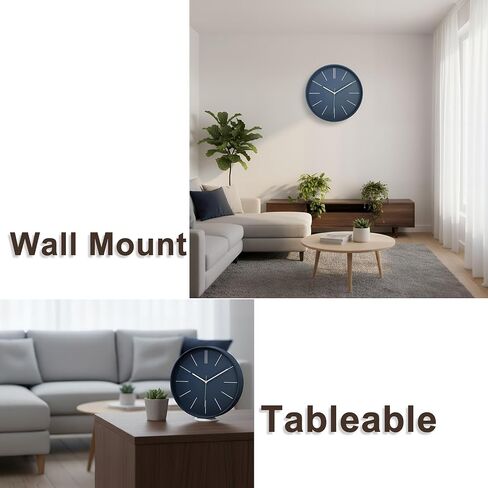 zyzamay Modern 12 Inch Round 3D Wall Clock, Black, Silent Quartz Battery Operated, Easy to Read, Accurate Time, Modern Style in Kuwait