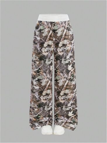 Soly Hux Girl's Y2K Camo Spectpants مرنة الخصر على عريض الساق الساق مع جيوب الشارع in Saudi Arabia