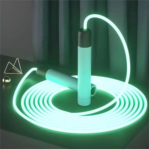 LED Night Glow Jump Ropes Glowing Skipping Rope for Adjustable Adults Portable Training Sports Fitness Equipment in Saudi Arabia