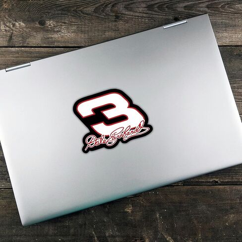 Dale Earnhardt Number 3 Racing Sticker, 5 Inches, Waterproof Decal for Home, Windows, Waterbottle, Trucks, Cars, Laptop in Saudi Arabia