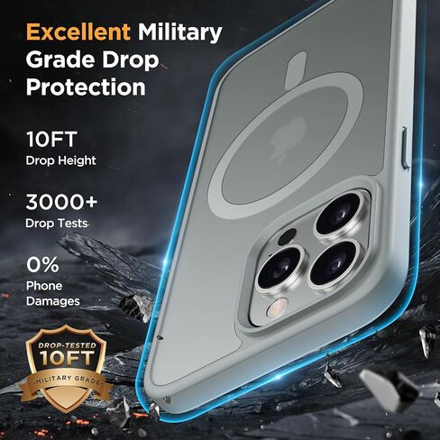 Miracase 2025 Upgraded Magnetic for iPhone 16 Pro Max Case, [Compatible with MagSafe] [Military-Grade Protection], Anti-Fingerprint, Slim Case for 16 Pro Max 6.9 inch with 2X Screen Protectors- Black in Saudi Arabia
