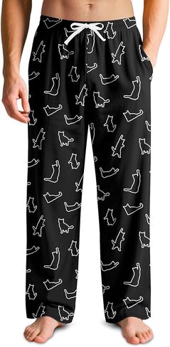 رجال عيد الميلاد عيد الميلاد سروال بيجاما لينة رجال PJ مع جيوب الرباط صالة النوم بانت للرجال (M-XL) in Kuwait