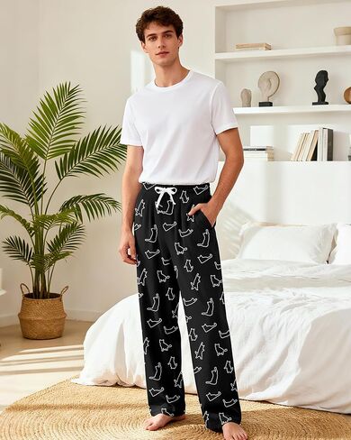 رجال عيد الميلاد عيد الميلاد سروال بيجاما لينة رجال PJ مع جيوب الرباط صالة النوم بانت للرجال (M-XL) in Kuwait