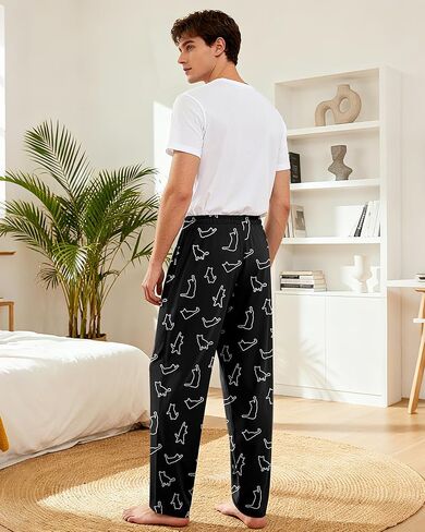 رجال عيد الميلاد عيد الميلاد سروال بيجاما لينة رجال PJ مع جيوب الرباط صالة النوم بانت للرجال (M-XL) in Kuwait