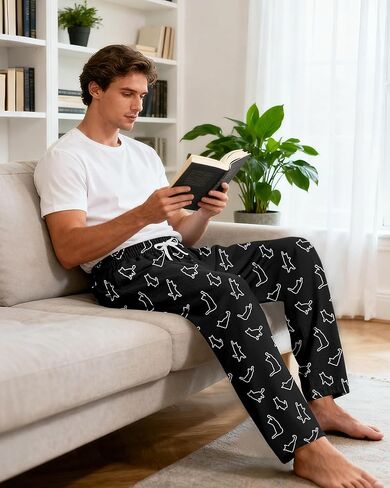 رجال عيد الميلاد عيد الميلاد سروال بيجاما لينة رجال PJ مع جيوب الرباط صالة النوم بانت للرجال (M-XL) in Kuwait