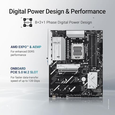 Asus B650e Max Gaming WiFi W-AMD B650 AM5 ATX اللوحة الأم ، PCB الأبيض ، DDR5 ، PCIE 5.0 ، 3x M.2 ، Wi-Fi 6E ، 2.5GB LAN ، USB 10GBPS Type-C ، DisplayPort ، HDMI ™ in Saudi Arabia