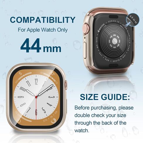 2 in 1 Waterproof Case for Apple Watch Screen Protector 40mm Series 4 5 6 SE/SE 2nd Gen Accessories Built-in Tempered Glass Film Face Protective & PC Bumper Cover Compatible iWatch 40mm in Saudi Arabia