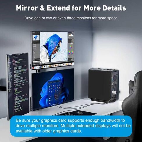 DisplayPort to HDMI Splitter for 3 Monitors Extended Display Adapter 4K@60Hz 1 DP in 3 HDMI Out MST Hub for Multiple Monitor Display Port Compatible with NVIDIA/AMD Graphic Card in Saudi Arabia