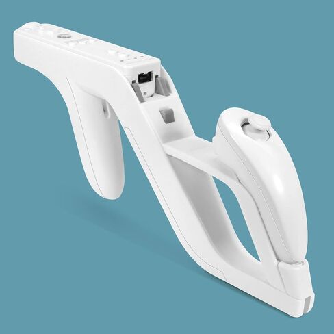 لعبة eurobird اطلاق النار wii u zapper gun grip-satable for nintendo wii nunchuk wireless remote controller (مجموعة سوداء من 2) و Nintendo Hunting Puns for Wii Associory in Kuwait