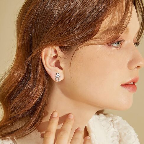 أقراط الختم من الفضة الإسترليني أقراط الختم مجوهرات القلب للهدايا لمحبي الختم والمحيط in Kuwait