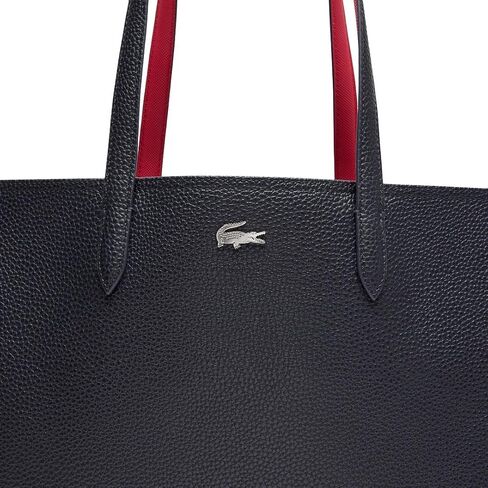 Lacoste Women's Anna Zipped Tote, Abimes Black/Petunia Red, One Size in Saudi Arabia