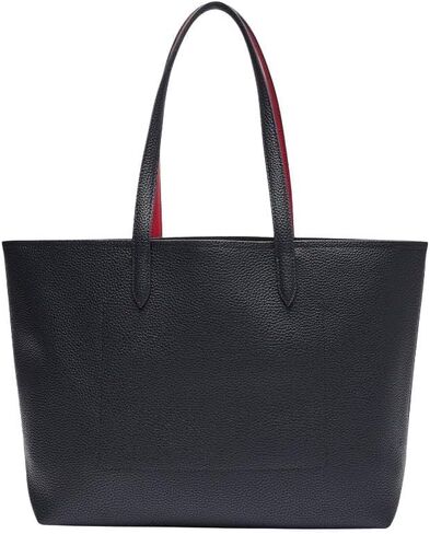 Lacoste Women's Anna Zipped Tote, Abimes Black/Petunia Red, One Size in Saudi Arabia