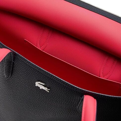 Lacoste Women's Anna Zipped Tote, Abimes Black/Petunia Red, One Size in Saudi Arabia