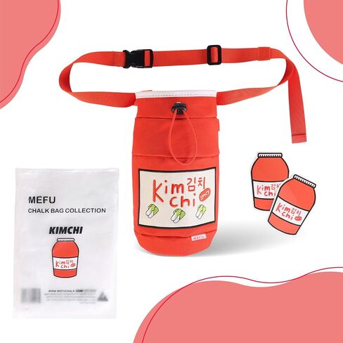 Yogurt Chalk Bag for Rock Climbing, Bouldering, and Weightlifting - Asian-Inspired Design - Premium Chalk Bucket with Quick-Clip Belt, Zipper Pocket, Brush Holder - Great Gift for Climbers in Saudi Arabia