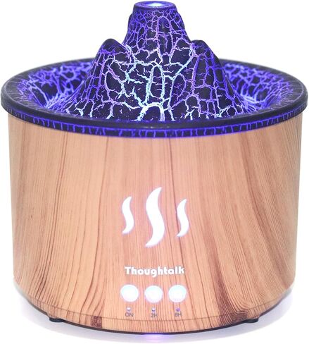 Fire Flame Essential Diffuser, Aromatherapy Oil Diffuser, Fireplace Humidifier, 200ml Cool Mist Ultrasonic Fragrance Aroma Humidifier for Home, Bedroom, Auto-Off, Premium 2 Colors Changing Light. in Saudi Arabia